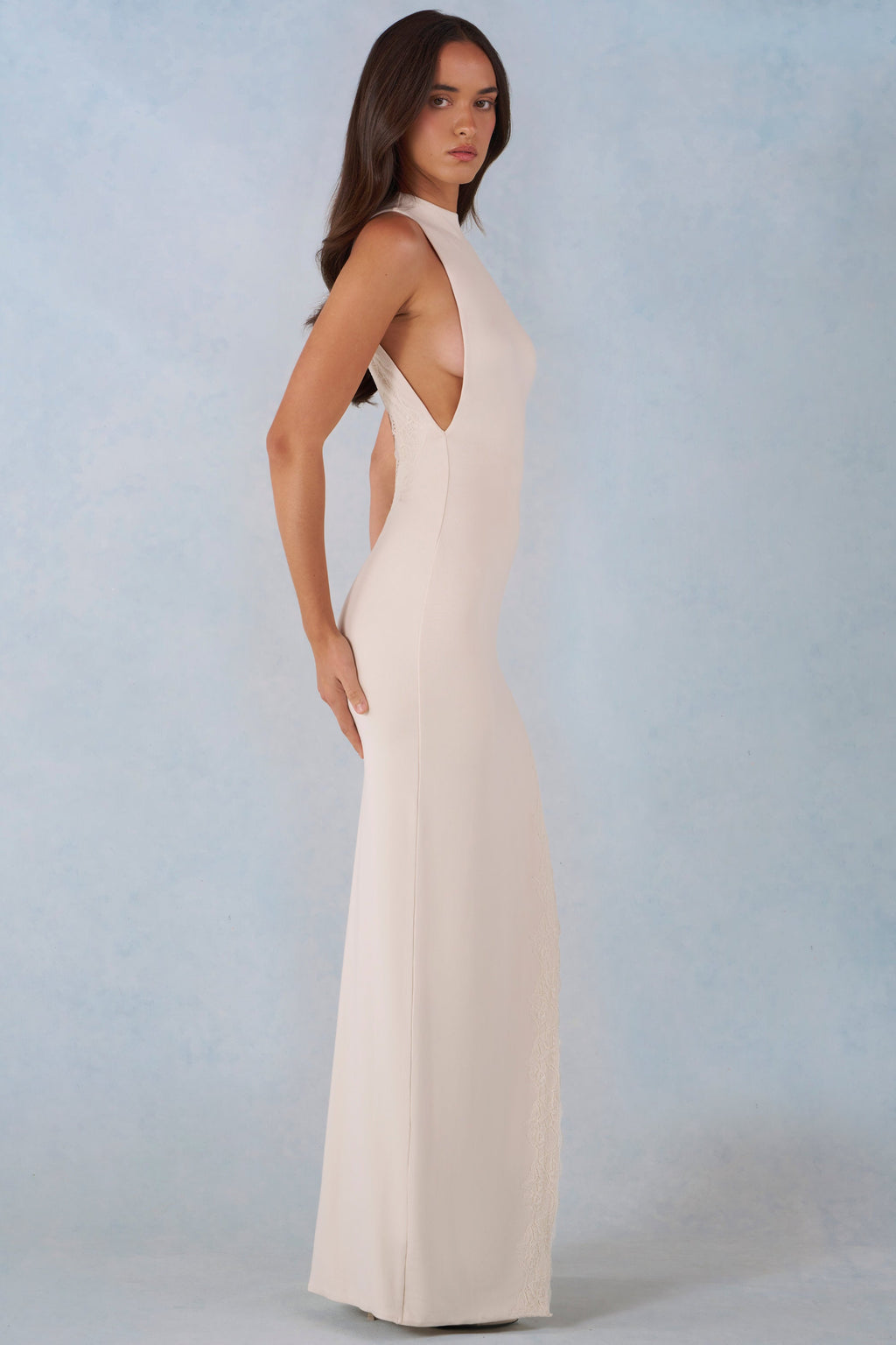 Modal Halterneck Maxi Dress in Ivory