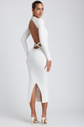 Modal Cross-Back Midaxi Dress in White