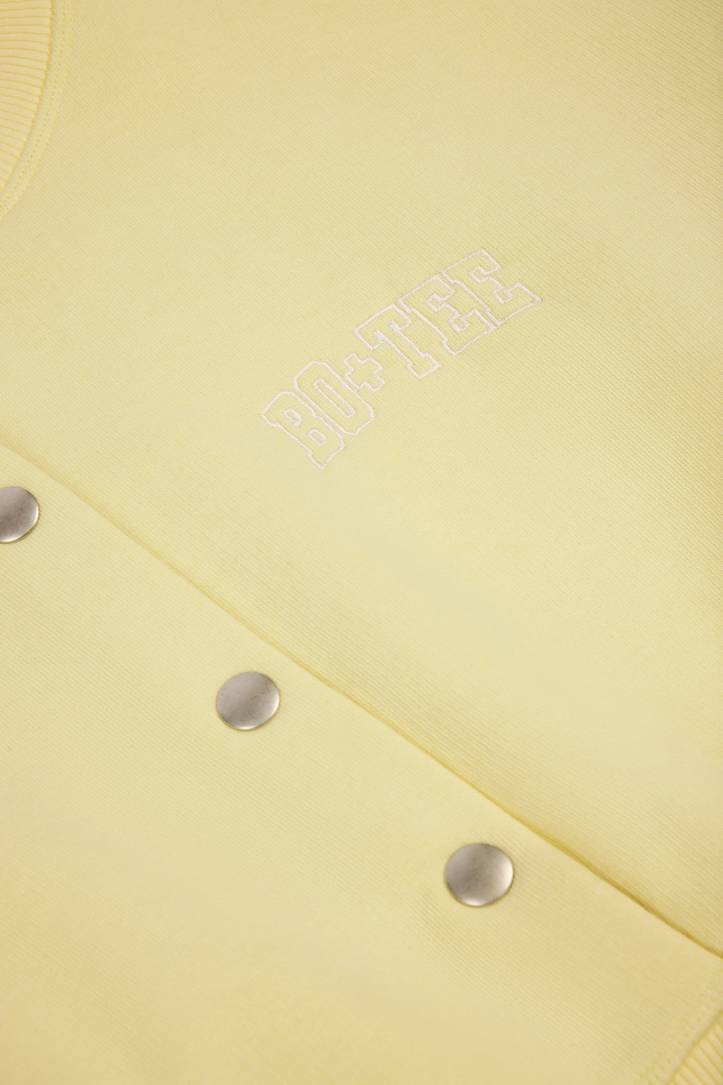Brushed Jersey Button-Up Cropped Cardigan in Soft Yellow
