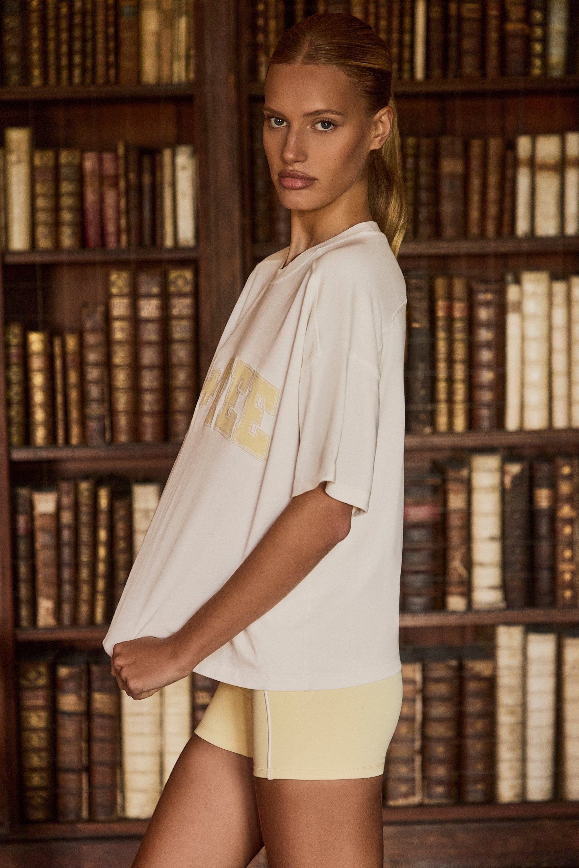 Oversized Cotton-Jersey T-Shirt in White