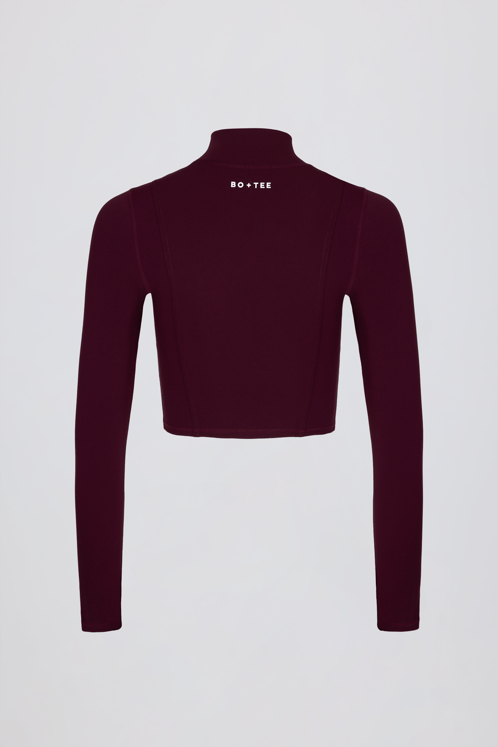 Soft Active Zip-Up Cropped Jacket in Burgundy