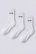 Ribbed Half-Crew 3-Pack Socks in White