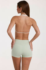 Soft Active Mini Shorts in Sage Marl