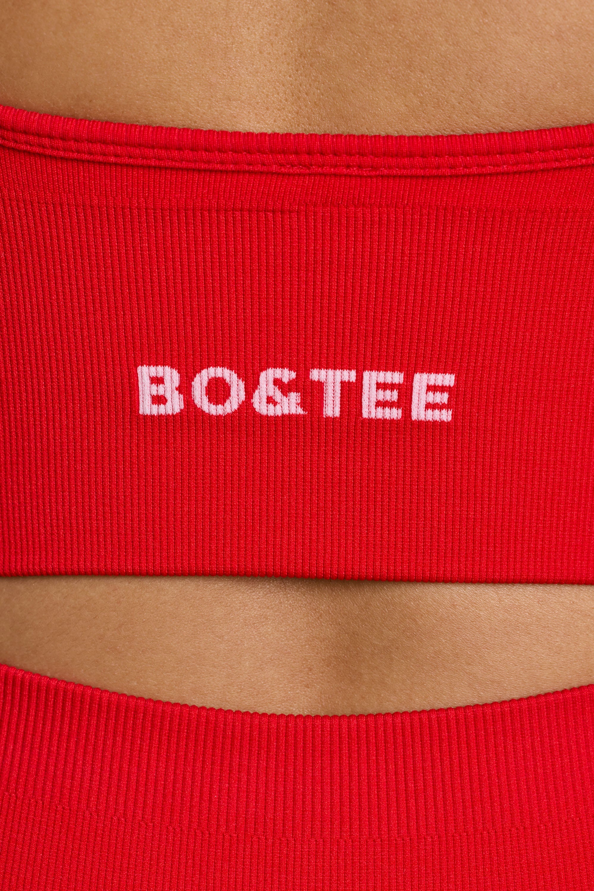 Define Luxe V-Neck Sports Bra in Red