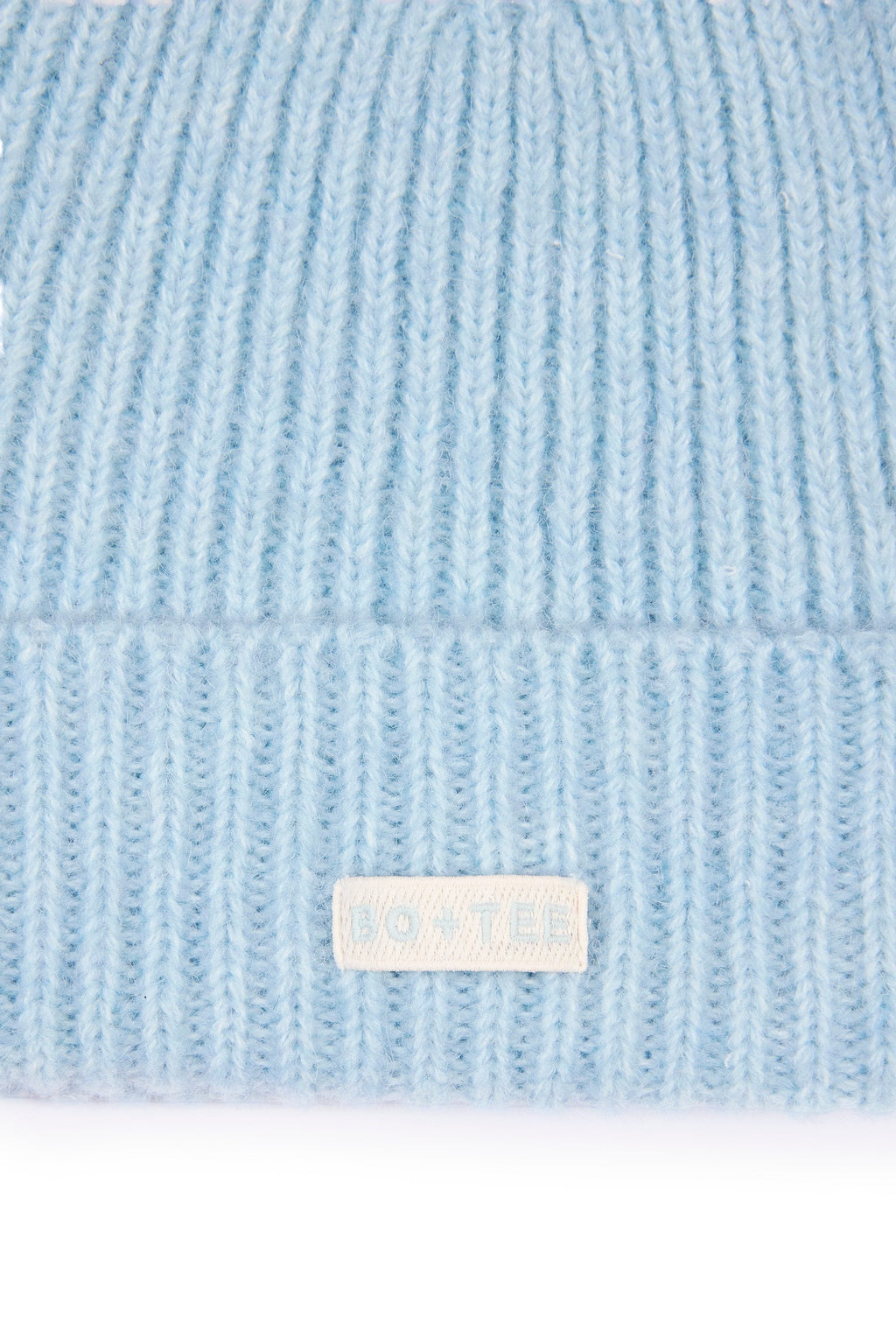 Ribbed Knit Beanie Hat in Powder Blue