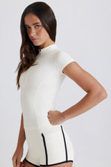 Soft Active Quarter-Zip Top in Ivory