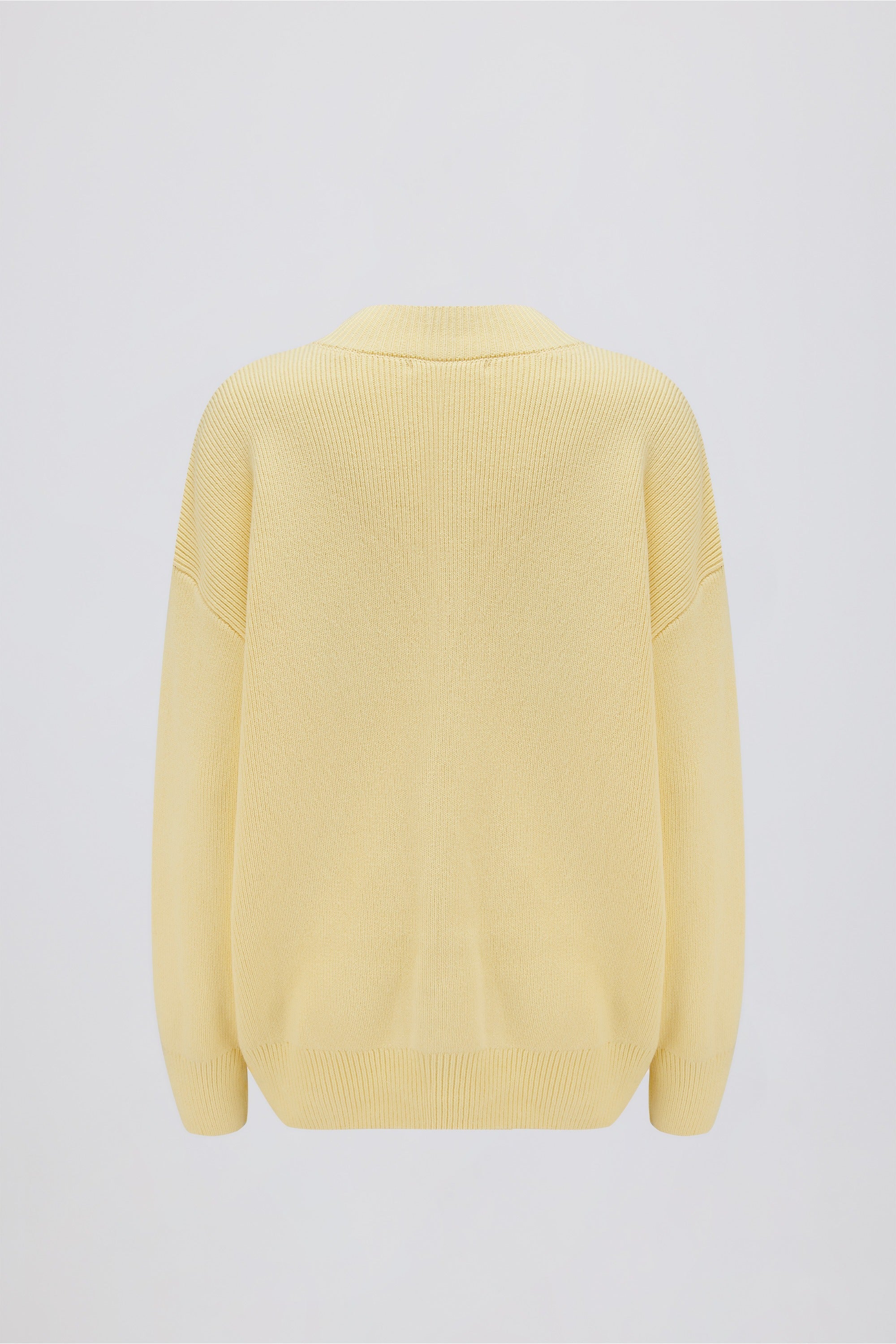 Ribbed Knit Oversized Jumper in Lemon